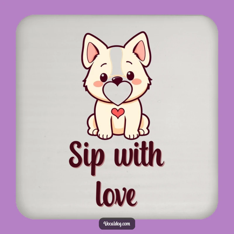 Funny Dog Heart Outline Coaster - Heartwarming Protection Gift