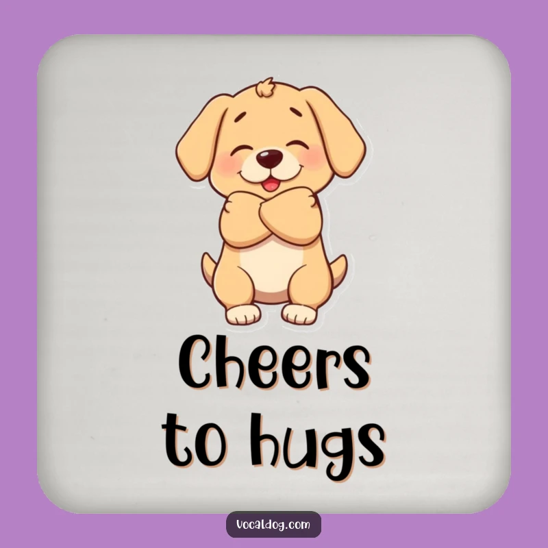 Funny Dog Hug Coasters: Protect Surfaces with Hilarious Canine Love