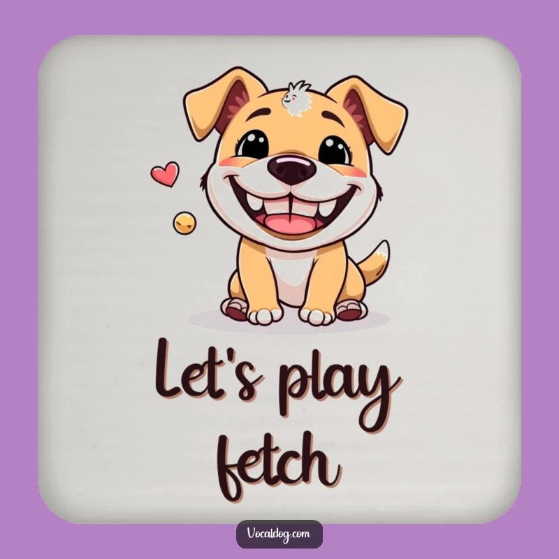 Funny Fetch Dog Coasters: Protect Surfaces, Grin Design, Set of Humorous Gifts