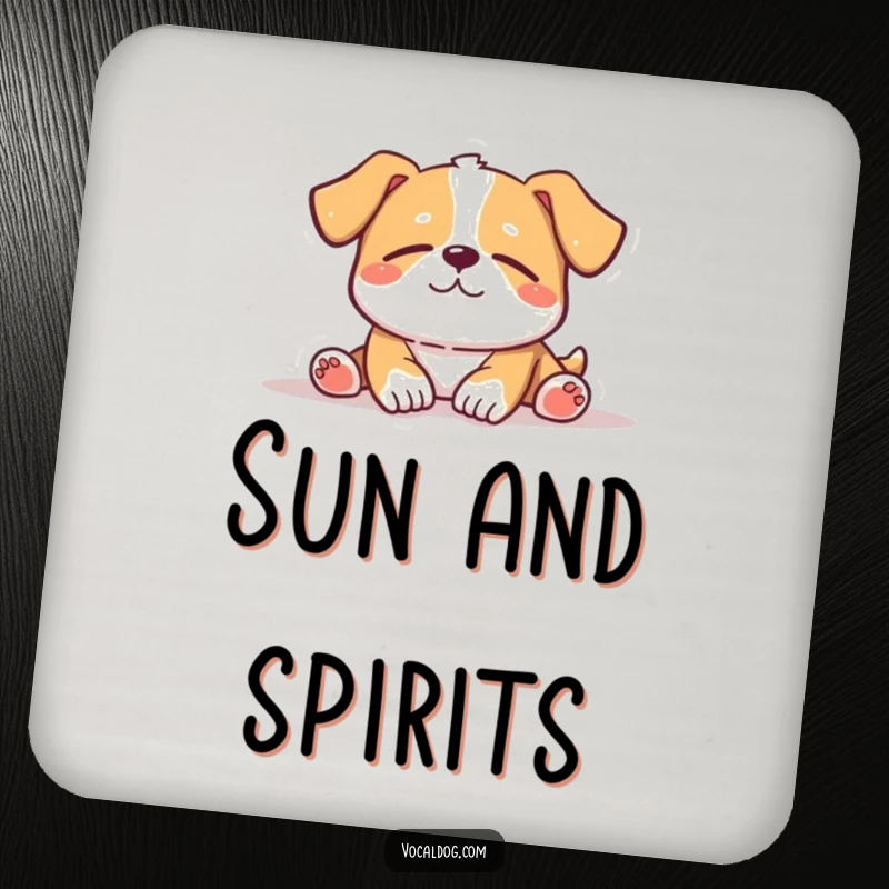 Funny Drink Coasters: A set of coasters featuring dogs peacefully sunbathing with eyes closed, bringing calm and contentment to tabletops.