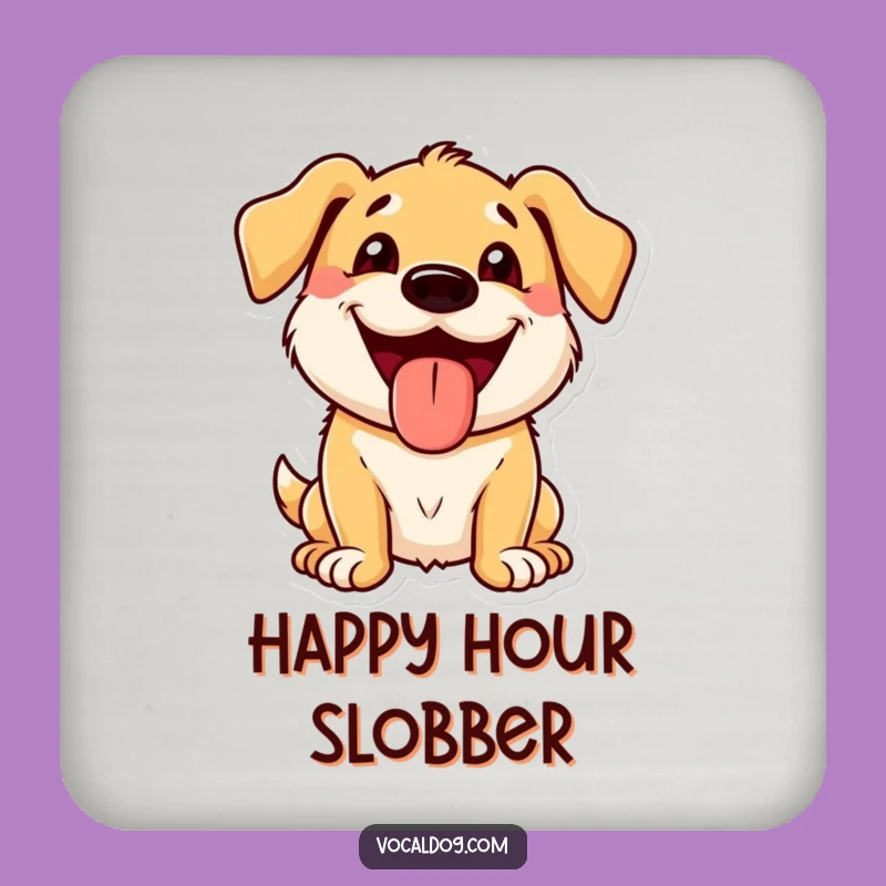 Funny Tongue Out Dog Coasters: Protect Surfaces with this Grinning Canine Art Set