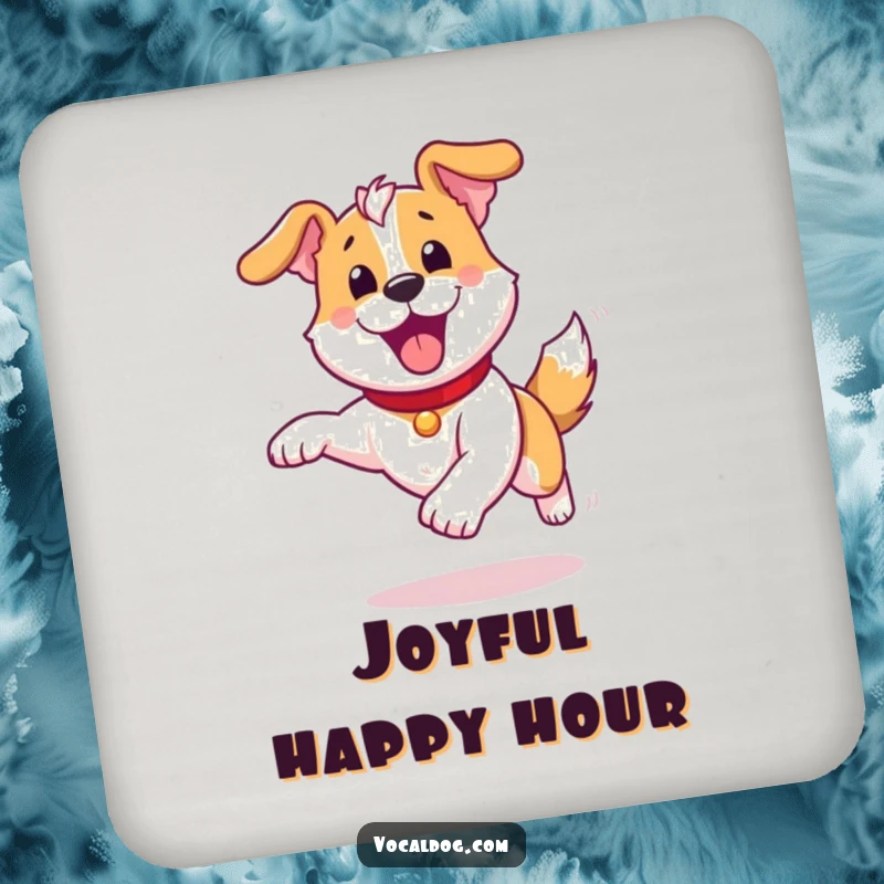Funny Drink Coasters: A set of coasters featuring dogs running with pure, unadulterated joy, bringing energetic happiness to tabletops.