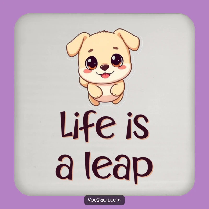 Funny Dog Leap Coaster Set: Round Character Protection, Perfect Funny Gift