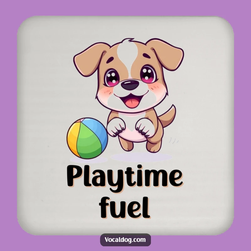 Funny Dog Rainbow Ball Drink Coaster: Protect Surfaces with Playful Humor Gift