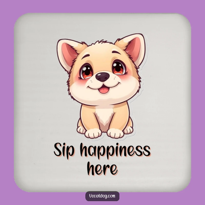 Funny Dog Drink Coaster: Adoring Eyes Happiness, Protect Surfaces Gift