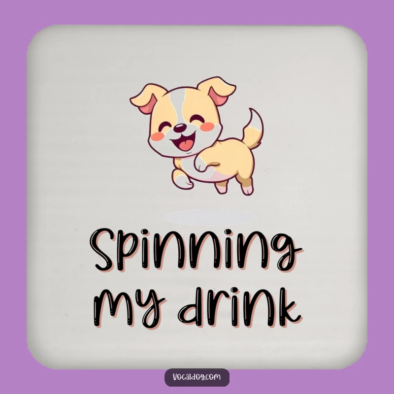 Funny Dog Tail Chase Coaster: Protect Surfaces with Playful Pup Silliness
