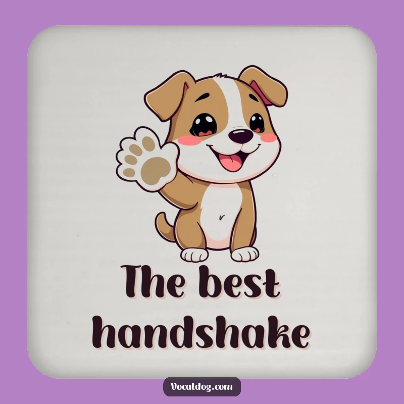 Safeguard your furniture from drink rings with these funny coasters featuring a dog offering its paw. Stylish and practical humor for your home.