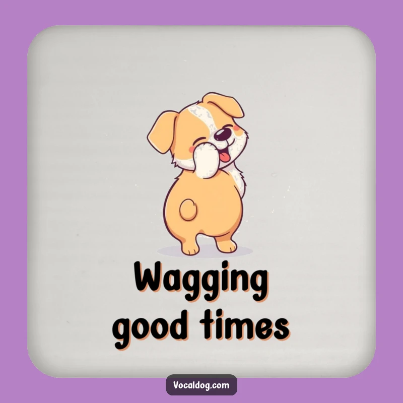 Funny Dog Tail Blur Coaster - Protect Surfaces with Happy Energy!