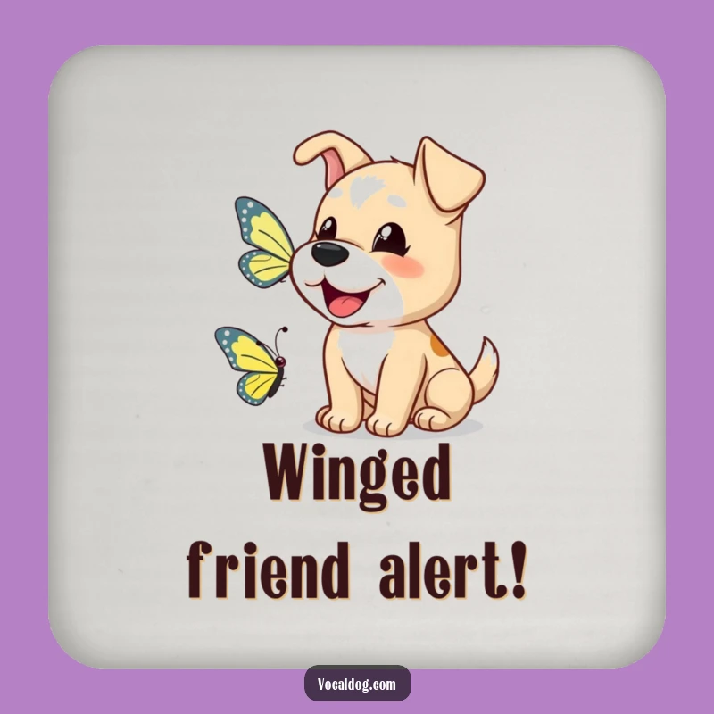 Funny Dog Butterfly Bark Coasters: Protect Surfaces with Smiles!