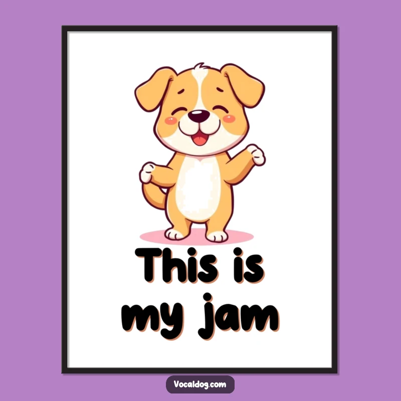 Funny Dancing Dog Poster - Joyful Art, Perfect Gift for Dog-Themed Decor
