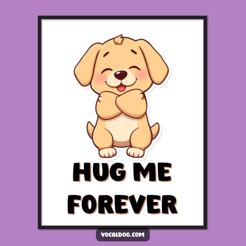 Funny Dog Hug Poster: Charming Art for a Hilarious, Affectionate Home