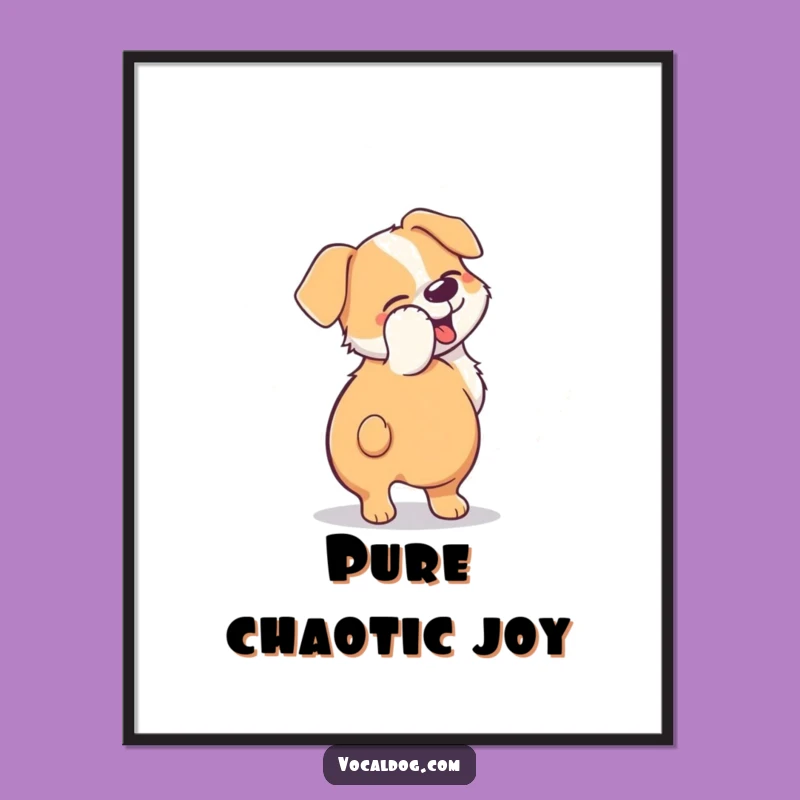 Funny Dog Owner Poster - Celebrate the Happy, Blurred Tail of a Dog!