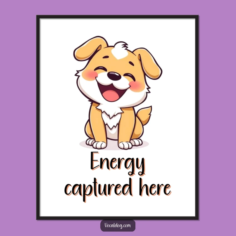 Funny Energetic Dog Poster: Unleash Joy on Your Walls