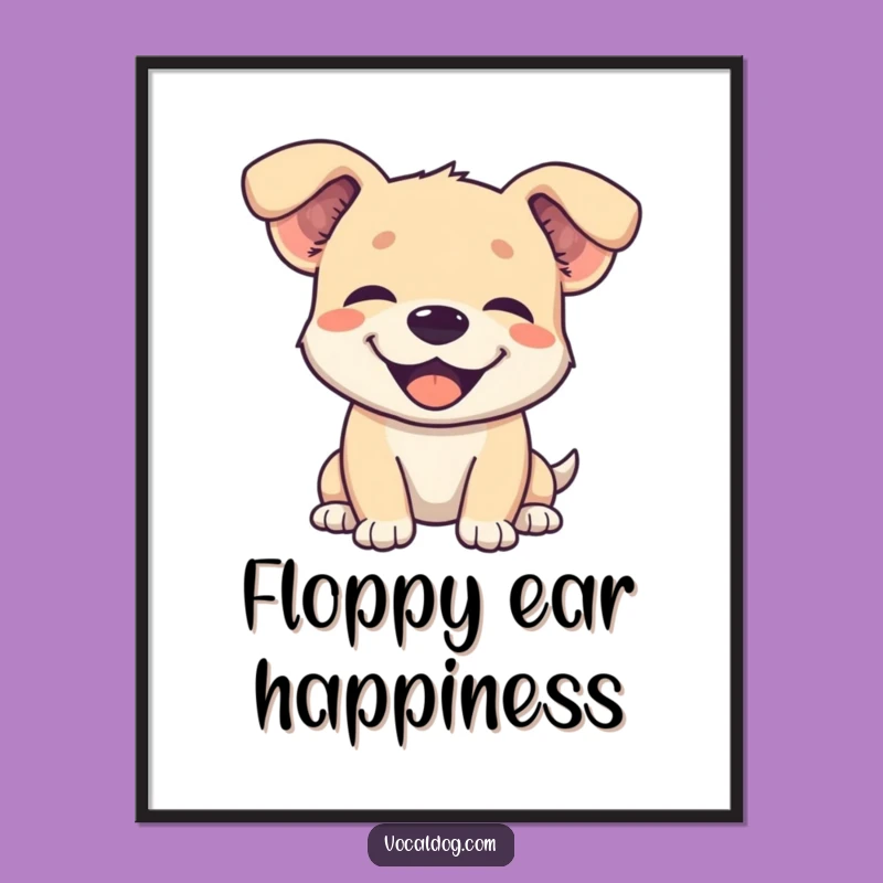 Funny Floppy Ears Dog Poster: Charming Art for a Hilarious, Happy Home