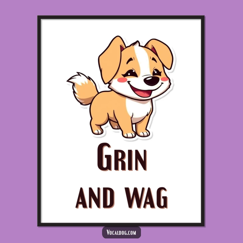 Funny Goofy Dog Poster: Fast Tail Art, Perfect Funny Gift Wall Decor