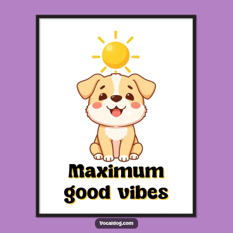 Funny Sunshine Halo Dog Poster - Divine Wall Art for Dog Lovers!