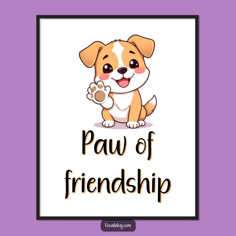 Funny Dog Paw Poster: Celebrate Connection, Whimsical Wall Art Gift