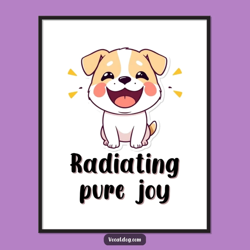 Funny Dog Happy Sounds Poster: Vibrant Art for a Joyful, Humorous, and Lively Space