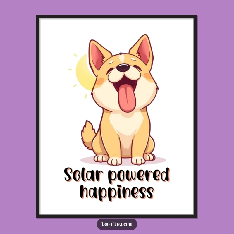 Funny Dog Sun Panting Poster: Adorable Canine Bliss for Your Walls
