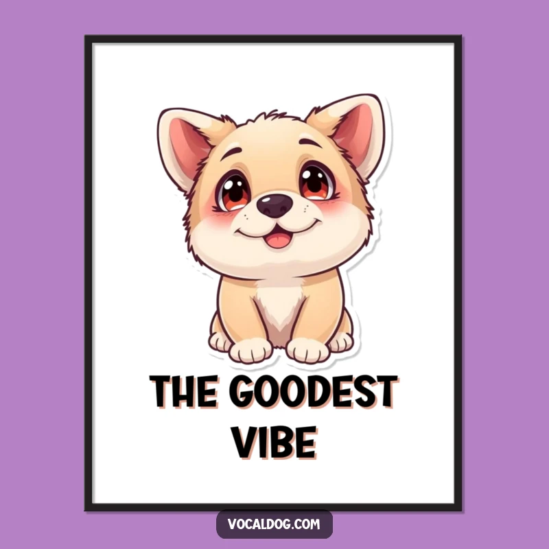 Funny Dog Poster: Adoring Eyes Radiating Happiness, Joyful Wall Art Gift