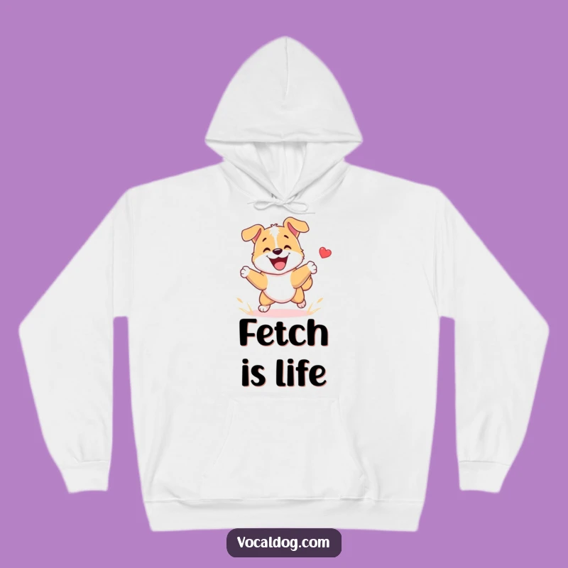 Funny Happy Fetch Dog Hoodie: Cozy Up to Canine Joy