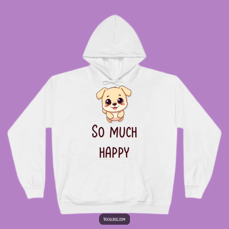Funny Energetic Dog Hoodie: Round Character Joyful Jump, Cozy Funny Gift