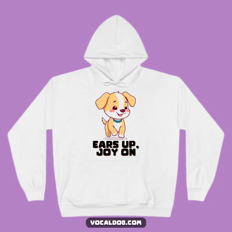 Funny Happy Dog Hoodie: Floppy Ears Prance, Cozy Funny Gift