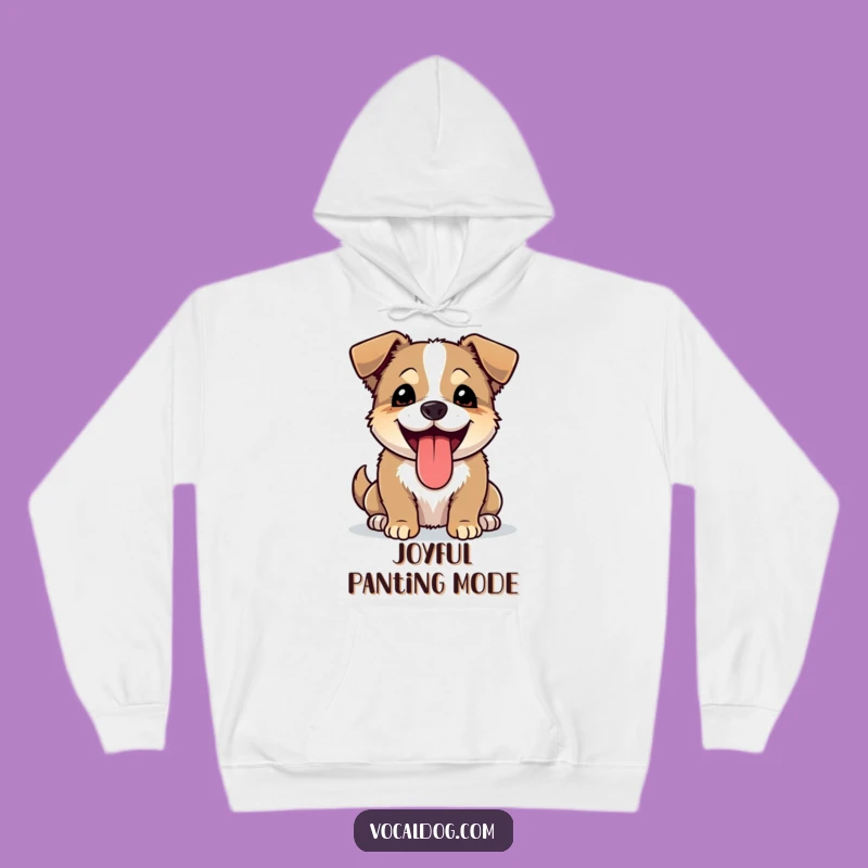 Funny Joyful Dog Hoodie - Cozy Panting Pup, Happy Vibes, Perfect Gift