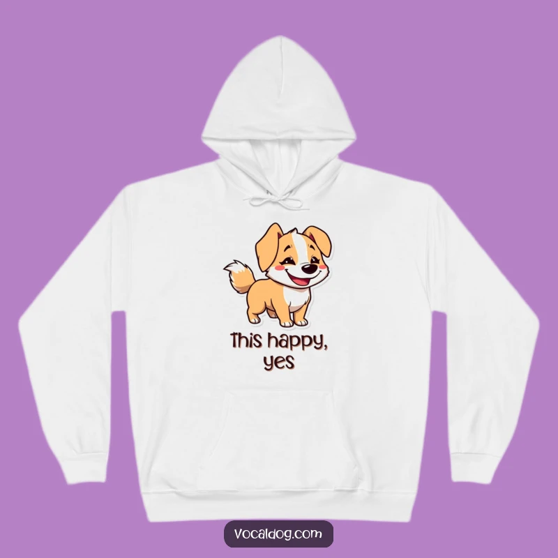 Funny Happy Dog Hoodie: Goofy Grin & Fast Tail, Cozy Funny Gift