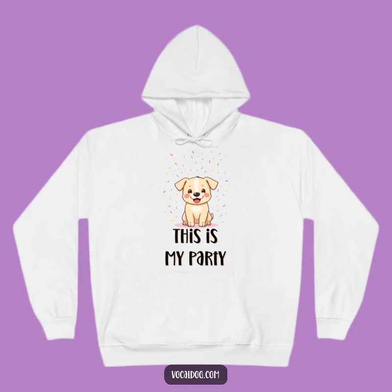Cozy Funny Dog Confetti Hoodie: Wrap Yourself in Party Vibes!