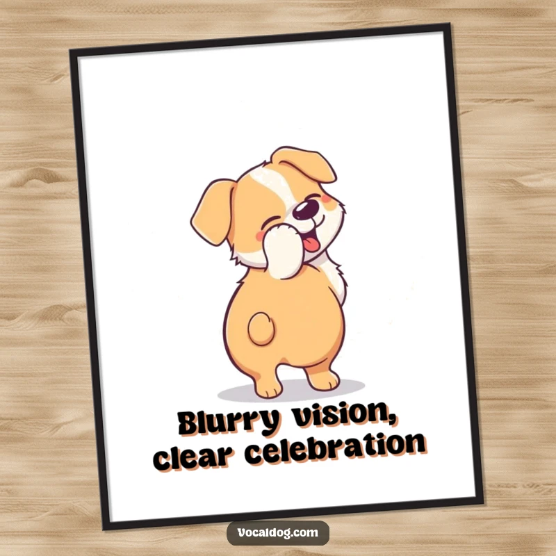 Funny Free Printable Dog Wall Art: Dog's tail a dynamic blur, capturing pure joy. Energetic downloadable art.