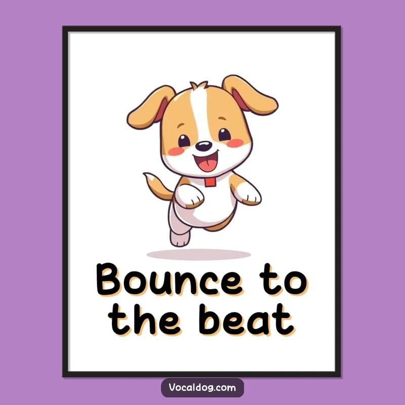Free Printable Wall Art: Bouncing Dog for Your Joyful Home Decor