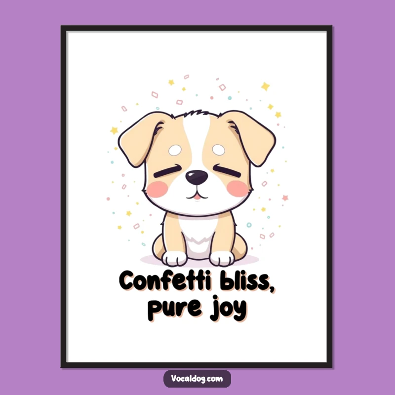 Dog Confetti Wall Art Free Printable: Joyful Basking Downloadable Decor Gift