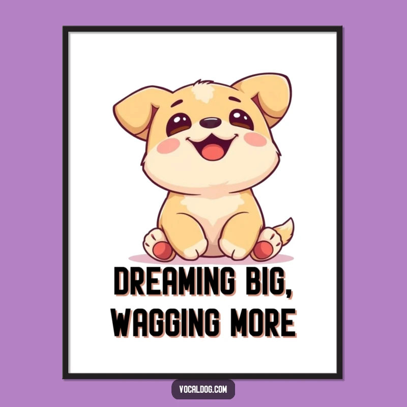 Free Printable Wall Art: Paws-Up Dog, Funny Downloadable Decor for Smiles!