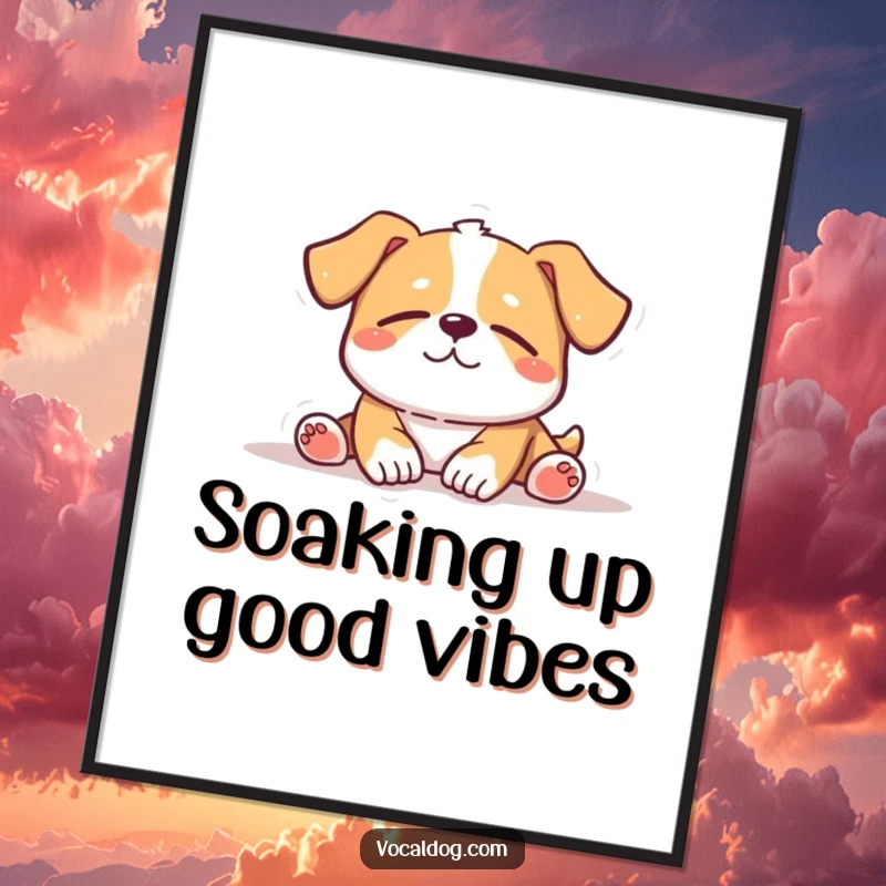 Funny Free Printable Wall Art: a dog basking contentedly in the sun, bringing peaceful vibes to any room.