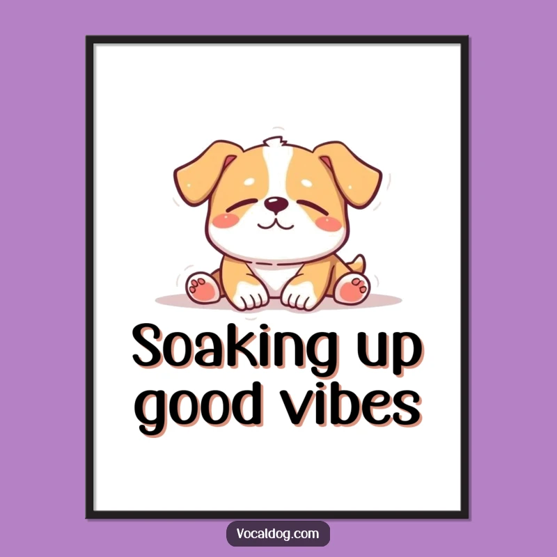 Free Printable Wall Art: Content Sun-Basking Dog for Your Peaceful Home