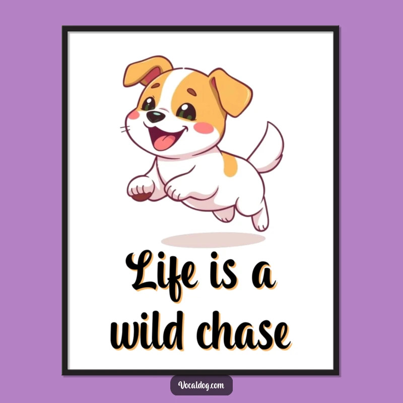 Free Printable Wall Art: Delightful Dog Tail Chase for Funny Downloadable Decor
