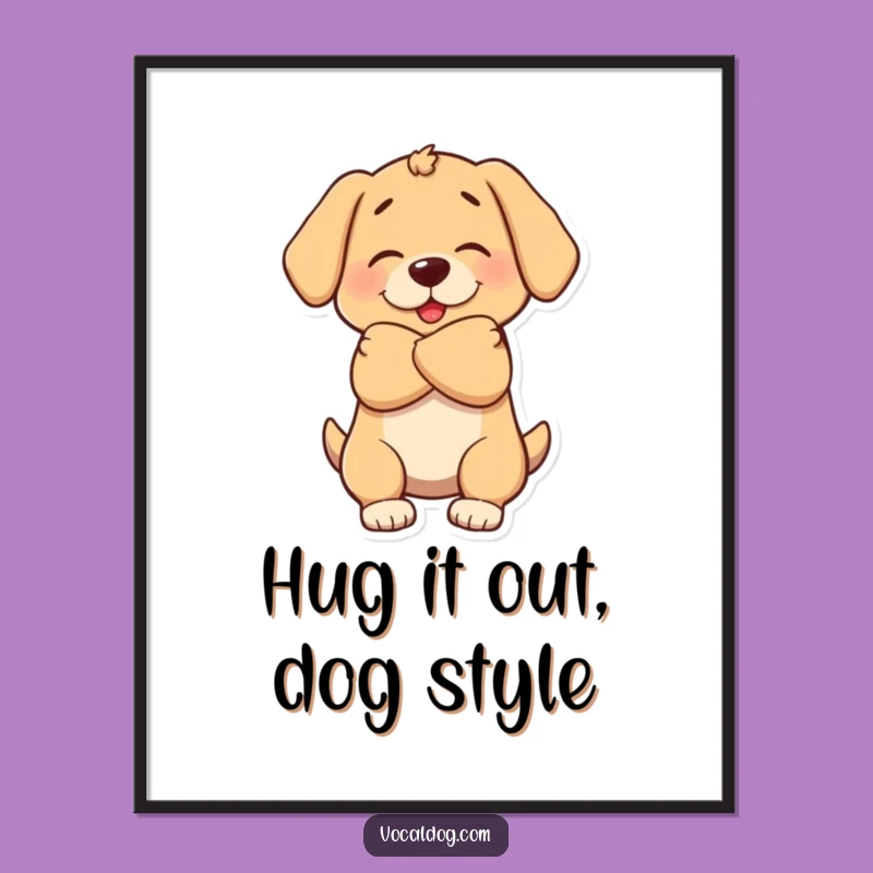 Free Printable Wall Art: Dog Hugs, Cozy Downloadable Decor for Warm Spaces