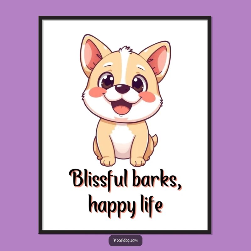 Free Printable Wall Art: Funny Blissful Dog Downloadable Decor for Happy Homes