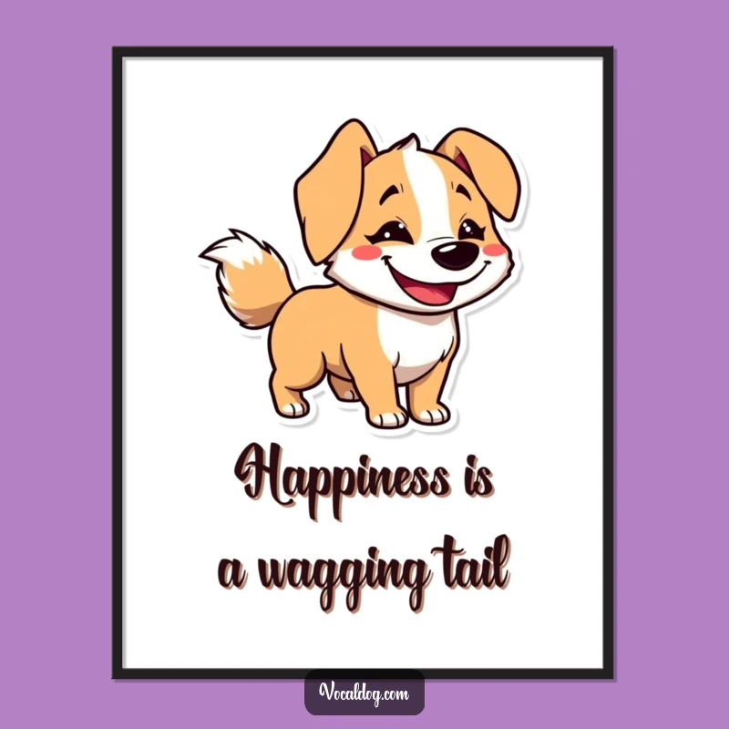 Free Printable Wall Art: Goofy Dog Grin - Downloadable Happy Decor