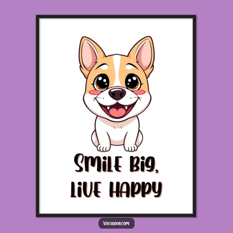 Free Printable Wall Art: Joyful Grinning Dog Funny Downloadable Decor