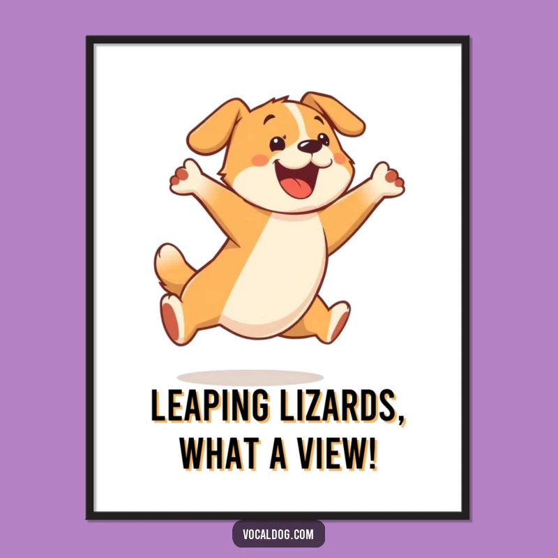 Free Printable Wall Art: Leaping Dog, Energetic Downloadable Decor for Playful Spaces