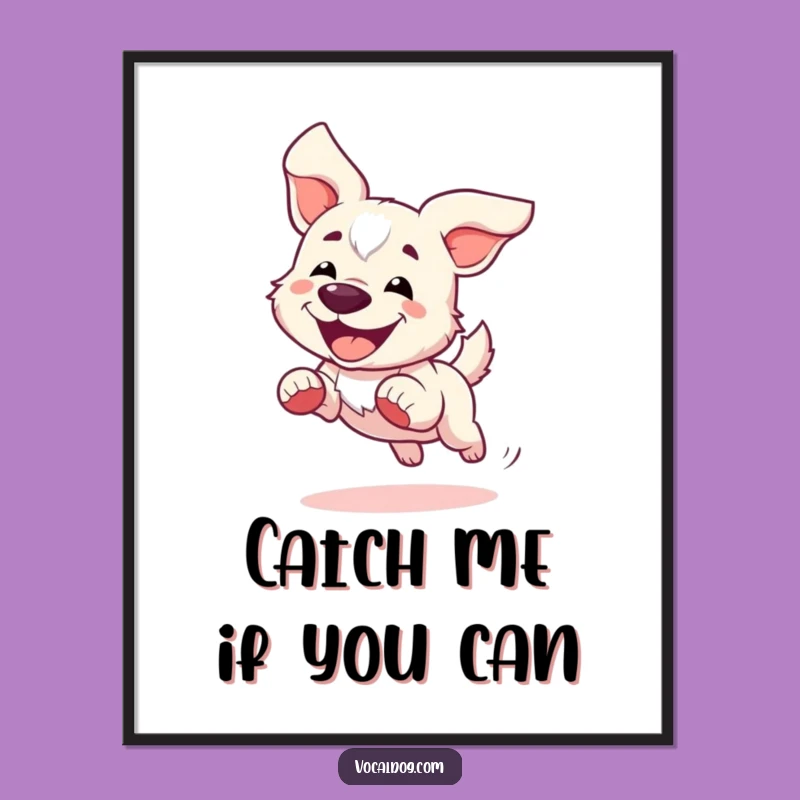 Free Printable Wall Art: Running Dog, Funny Downloadable Decor for Freedom!