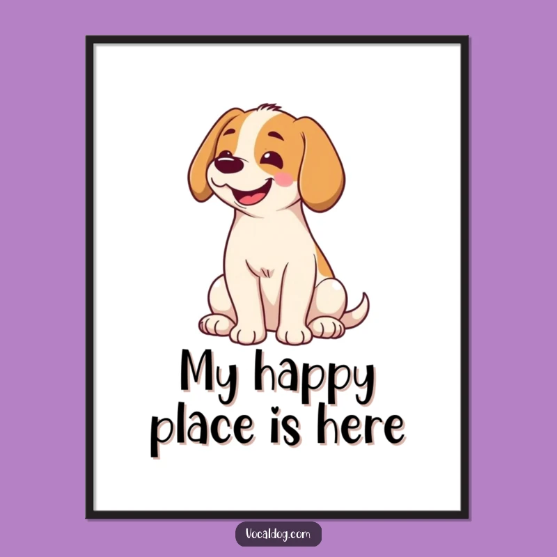 Free Printable Wall Art: Smiling Dog Portrait, Instant Mood Booster!