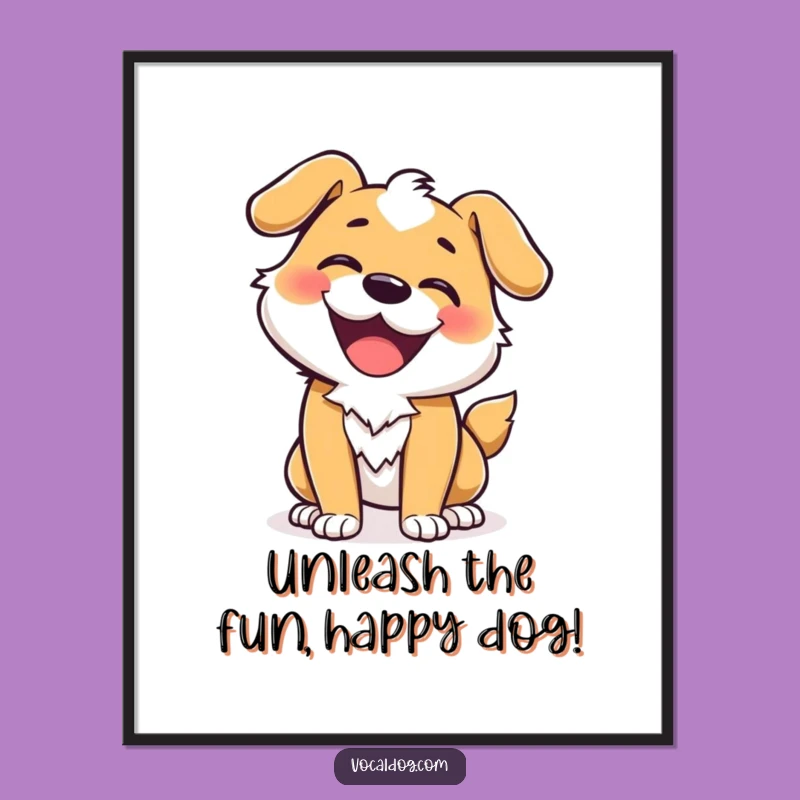Funny Free Printable Wall Art: Energetic Dog - Downloadable Decor!