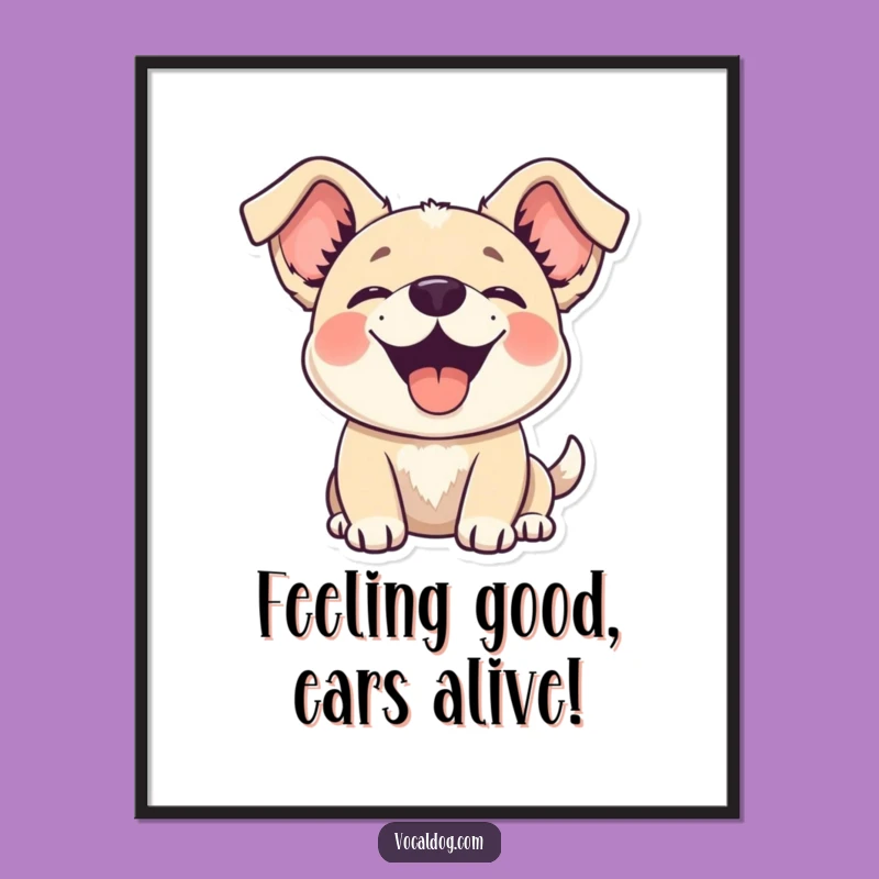 Funny Free Printable Wall Art: Floppy Eared Dog, Whimsical Home Decor Download