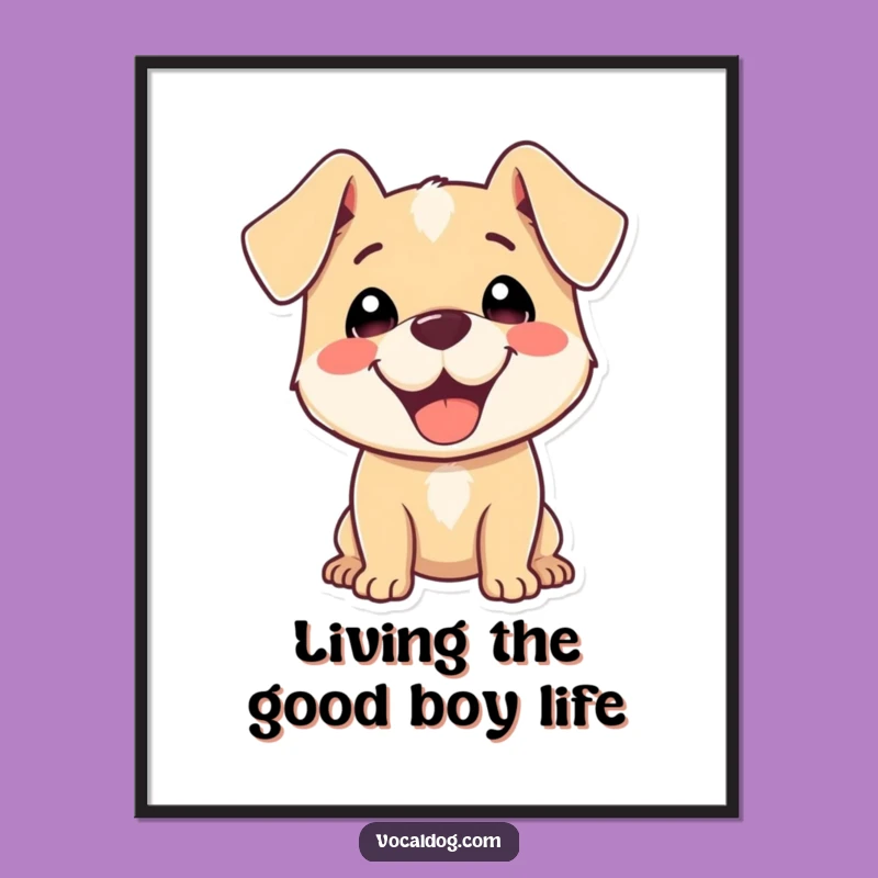 Funny Free Printable Wall Art: Happy Dog Radiating Delight, Dog Lover Decor