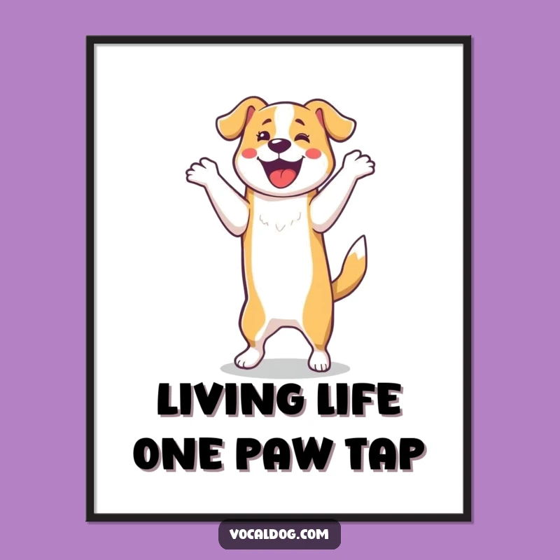 Funny Free Printable Wall Art: Dancing Dog Decor, Downloadable Art, Print at Home Fun