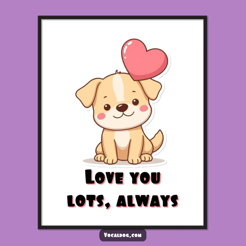 Free Printable Wall Art: Dog Love Heart, Funny Downloadable Decor for Animal Lovers