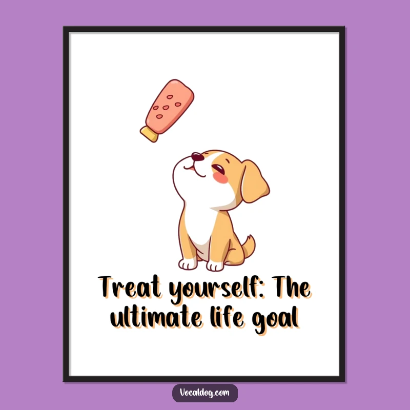 Free Printable Wall Art: Dog Adoring Treat - Humorous Downloadable Decor!